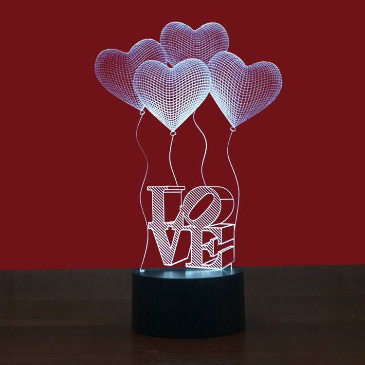 Simple Love Colorful 3D Touch Night Light - Zambeel