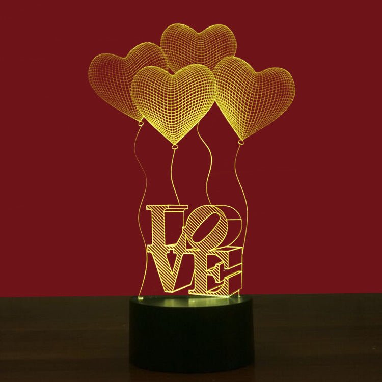 Simple Love Colorful 3D Touch Night Light - Zambeel