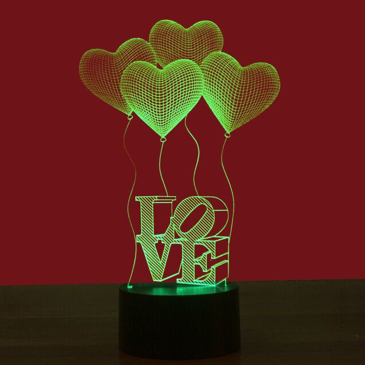Simple Love Colorful 3D Touch Night Light - Zambeel