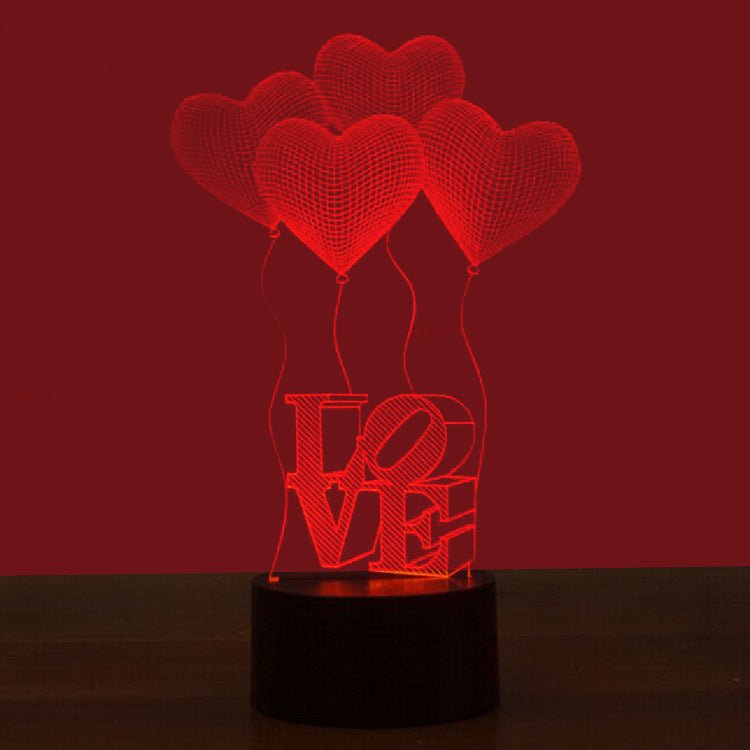 Simple Love Colorful 3D Touch Night Light - Zambeel