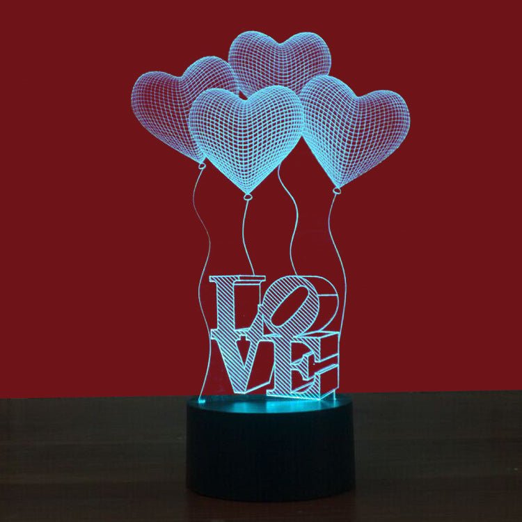 Simple Love Colorful 3D Touch Night Light - Zambeel
