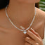 Simple Niche Personality Beaded Crystal Love Necklace - Zambeel