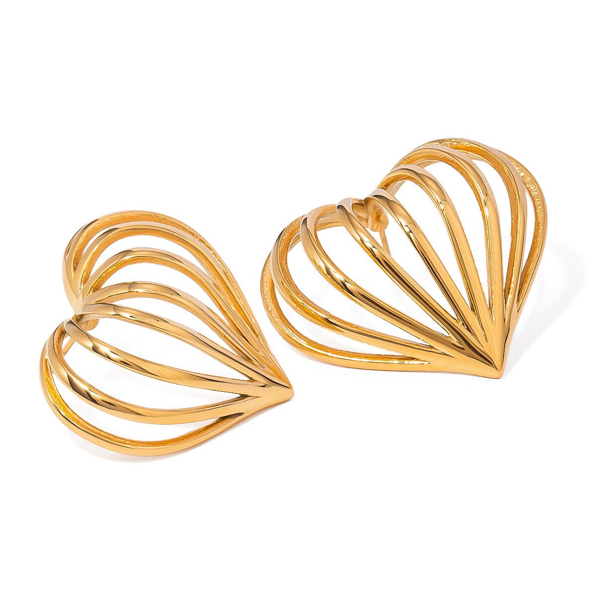 Simple Special - interest Design 18K Gold Stainless Steel Heart - Zambeel