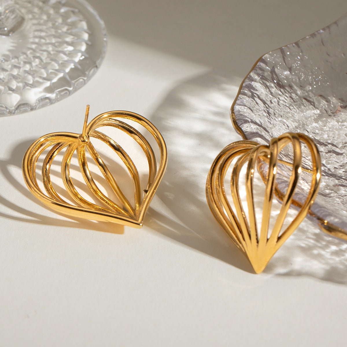 Simple Special - interest Design 18K Gold Stainless Steel Heart - Zambeel