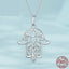 Simple Sterling Silver S925 Fatima Hand Necklace - Zambeel