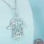 Simple Sterling Silver S925 Fatima Hand Necklace - Zambeel
