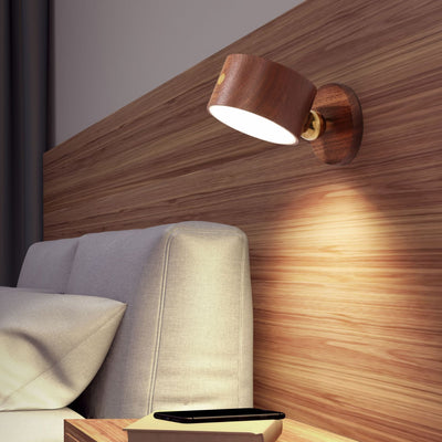 Simple Wooden Bedside Lamp In Bedroom - Zambeel