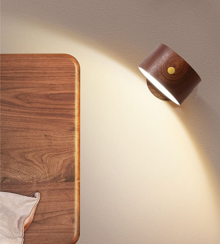 Simple Wooden Bedside Lamp In Bedroom - Zambeel