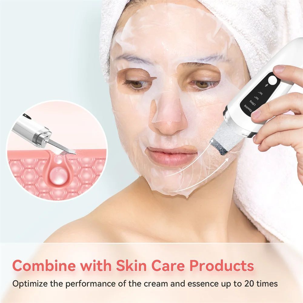 Skin Scrubber Face Spatula Facial Skin Exfoliator Scraper And Blackhead Remover Pore Cleaner With Face Lifting Deep Cleansing Face Lifting Machine For Blackhead Extractor - Zambeel