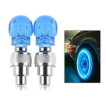 Skull Bike Tire Led Light Blue - Zambeel
