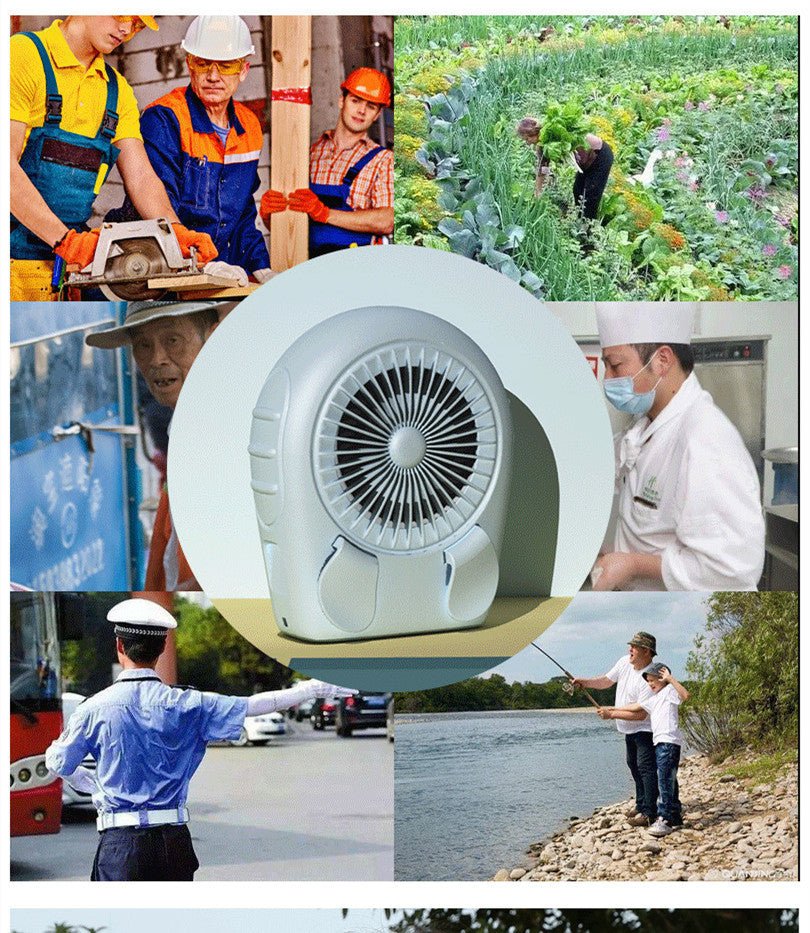 Small Carry - on Waist Hanging Fan, Rechargeable Mini Hanging Neck Fan - Zambeel