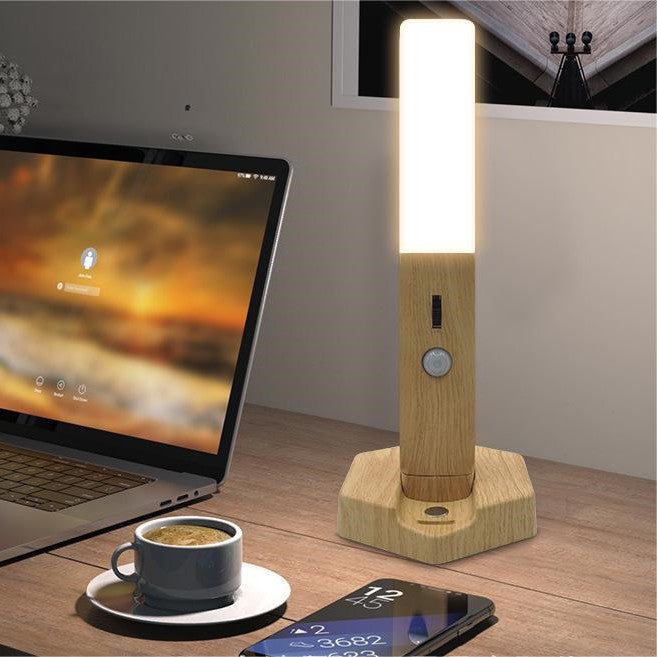 Smart Home Wooden Small Night Lamp Lamp LED Induction - Zambeel