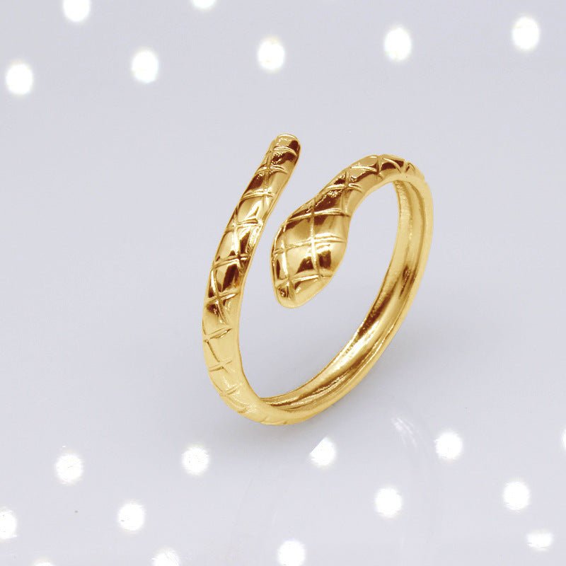 Snake Animal Adjustable Titanium Steel Ring Vintage - Zambeel