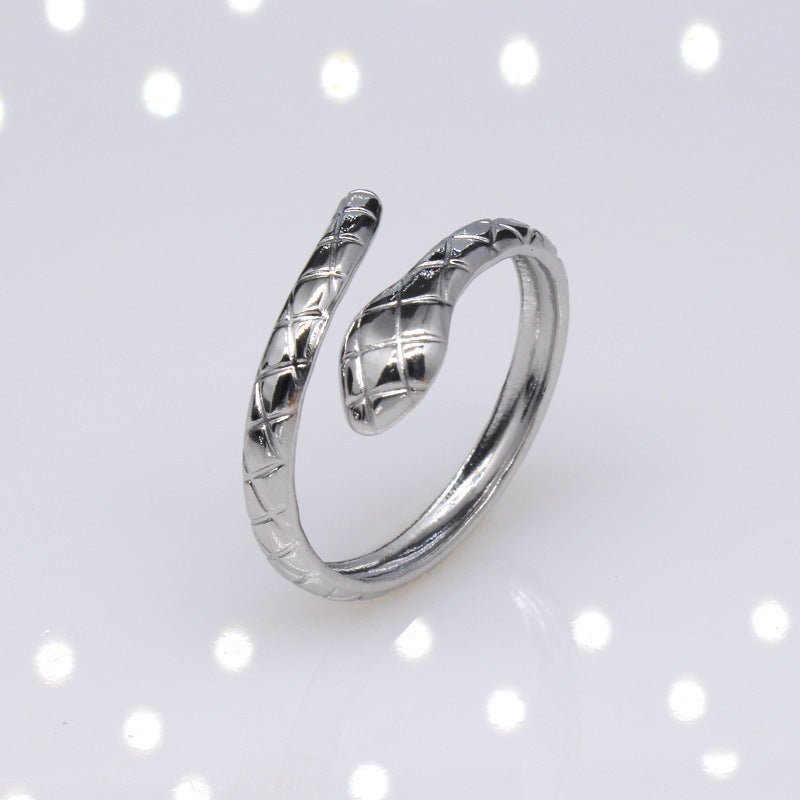 Snake Animal Adjustable Titanium Steel Ring Vintage - Zambeel