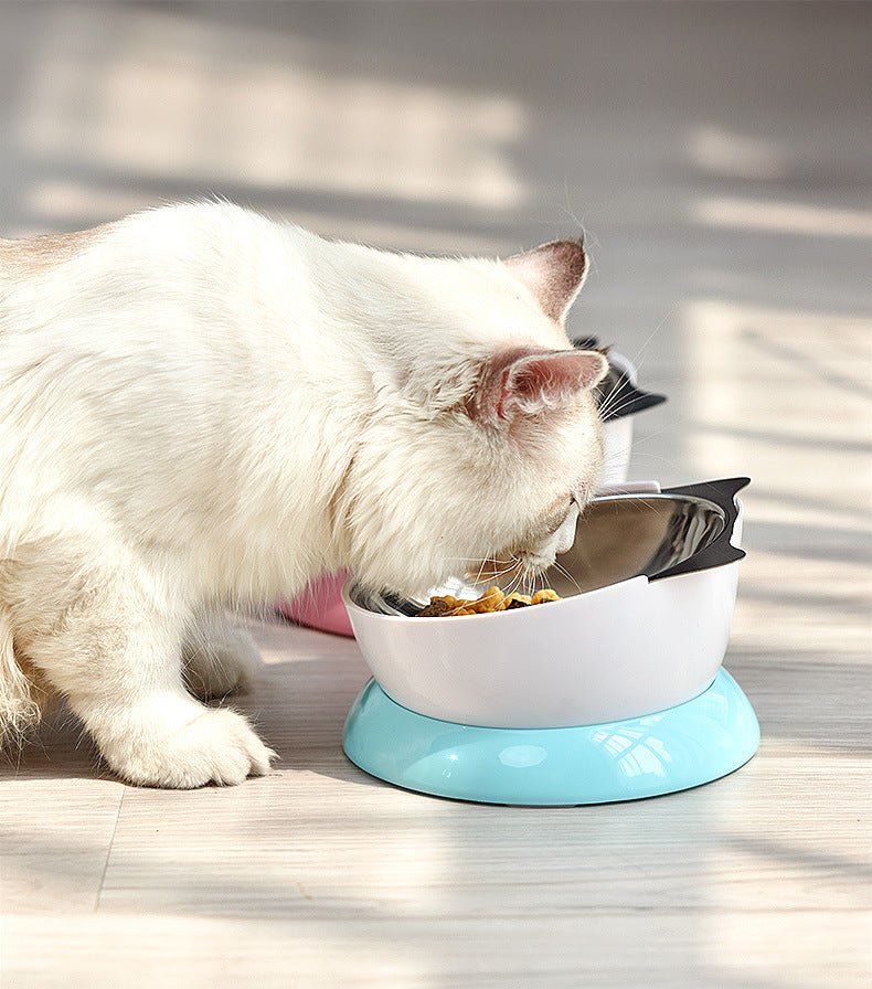 Soft And Cute Non - Slip Stainless Steel Cat Bowl - Zambeel