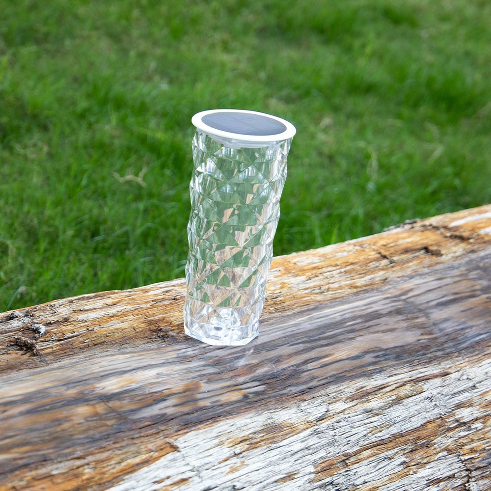 Solar Garden Lamp 10 Colors Changing Crystal Lamp Rose Light Shape LED Romantic Diamond Atmosphere Project Light - Zambeel