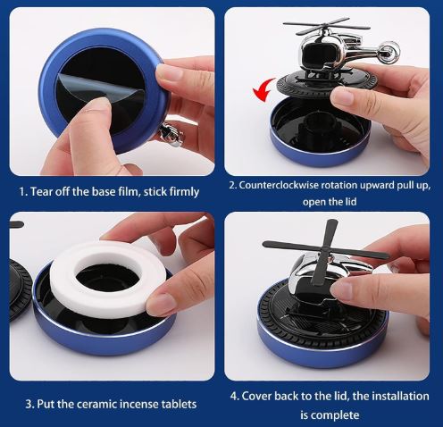Solar Helicopter Car Air Freshener - Zambeel