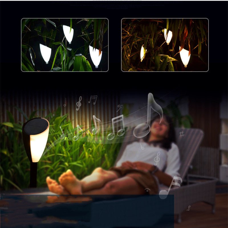 Solar Led Warm White Two - Color Acousto - Optic Lawn Lamp - Zambeel