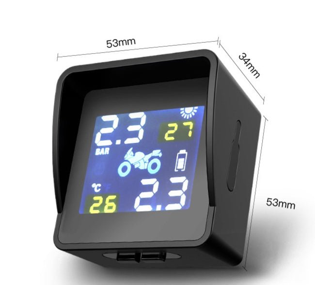 Solar Motorcycle Tire Pressure Monitor - Zambeel