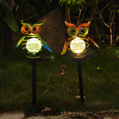 Solar Owl Lawn Lamp Outdoor Waterproof LED Garden Pathway Lighting Night Light Energy Saving Landscape Decor - Zambeel