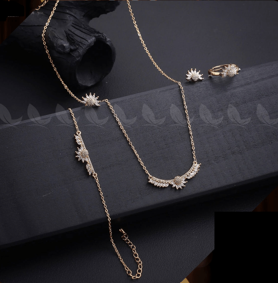 Solitaire Diamond Necklace Set - Zambeel