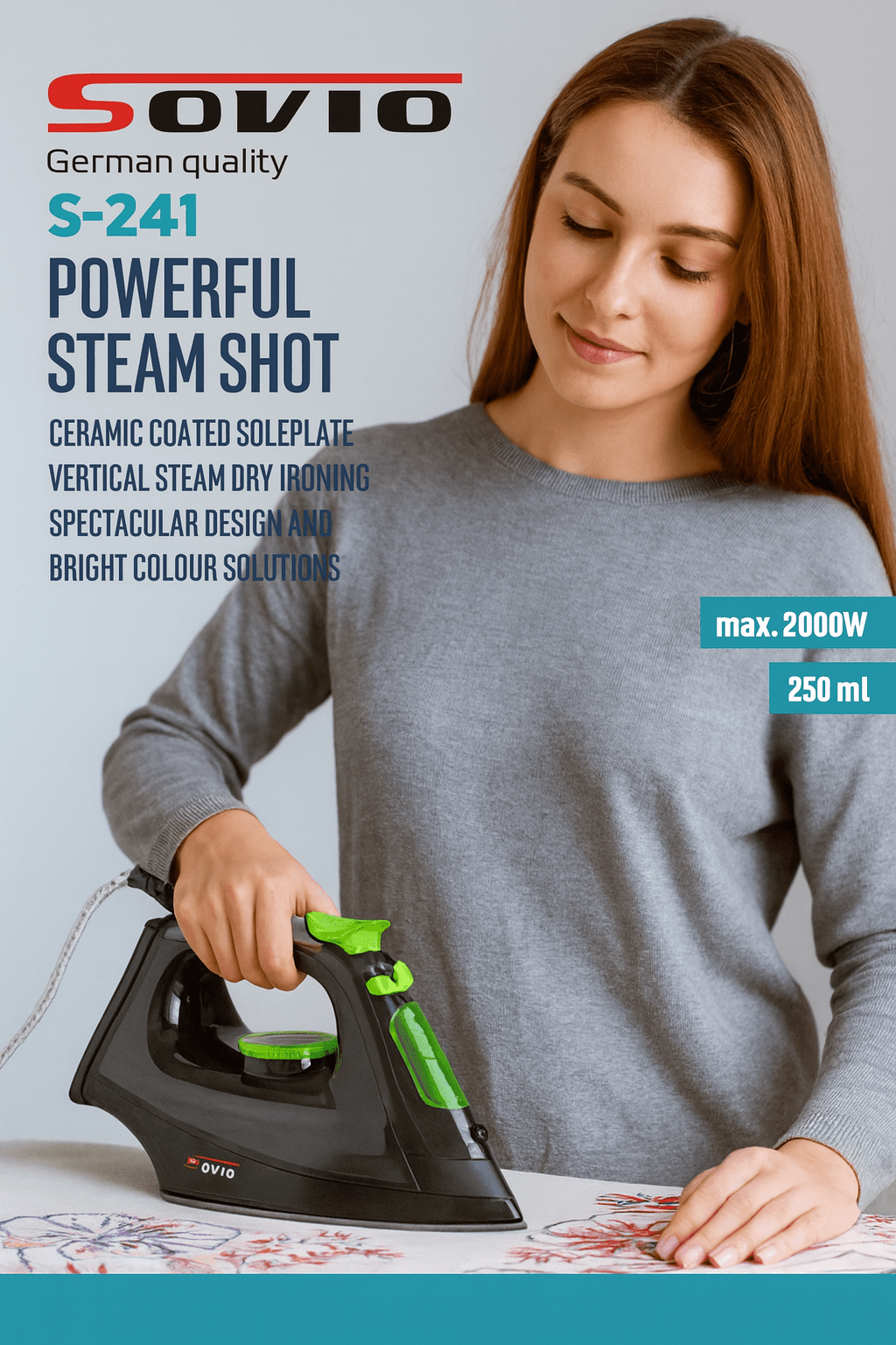 Sovio - Powerful Steam Shot Iron - Zambeel