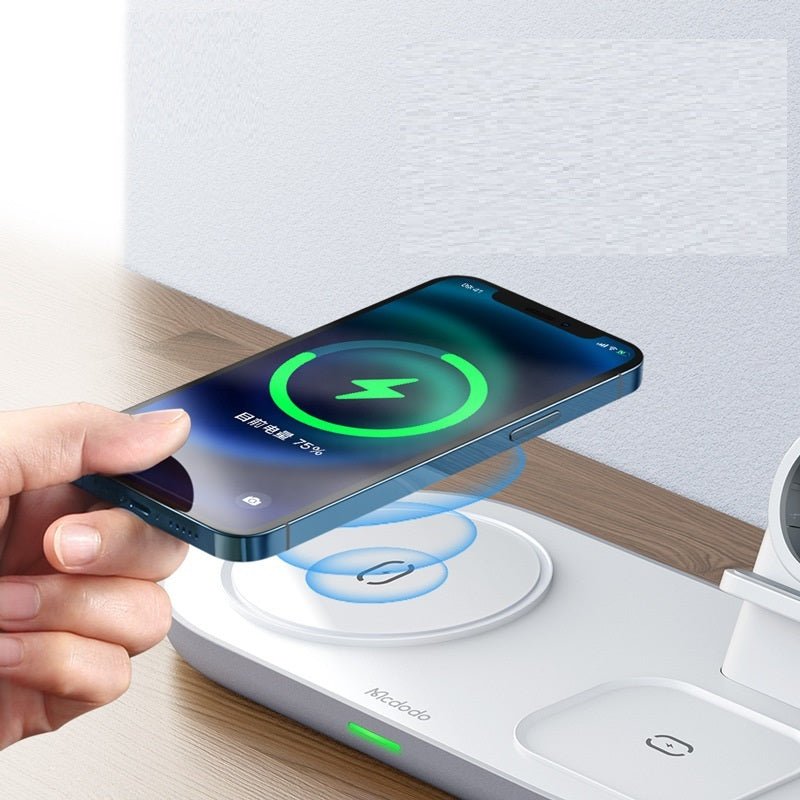 Spacecraft Series Desktop Magnetic Three - in - one Wireless Charger Vertical Charging Desktop Storage Bracket - Zambeel