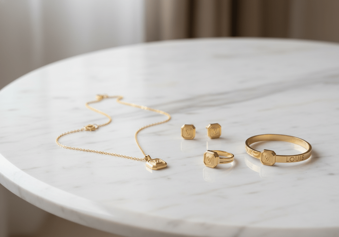 Square LV Emblem Jewelry Set - Zambeel