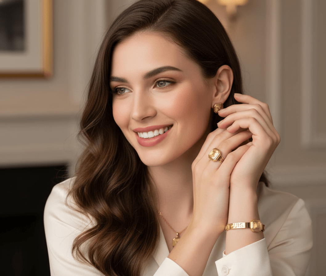 Square LV Emblem Jewelry Set - Zambeel