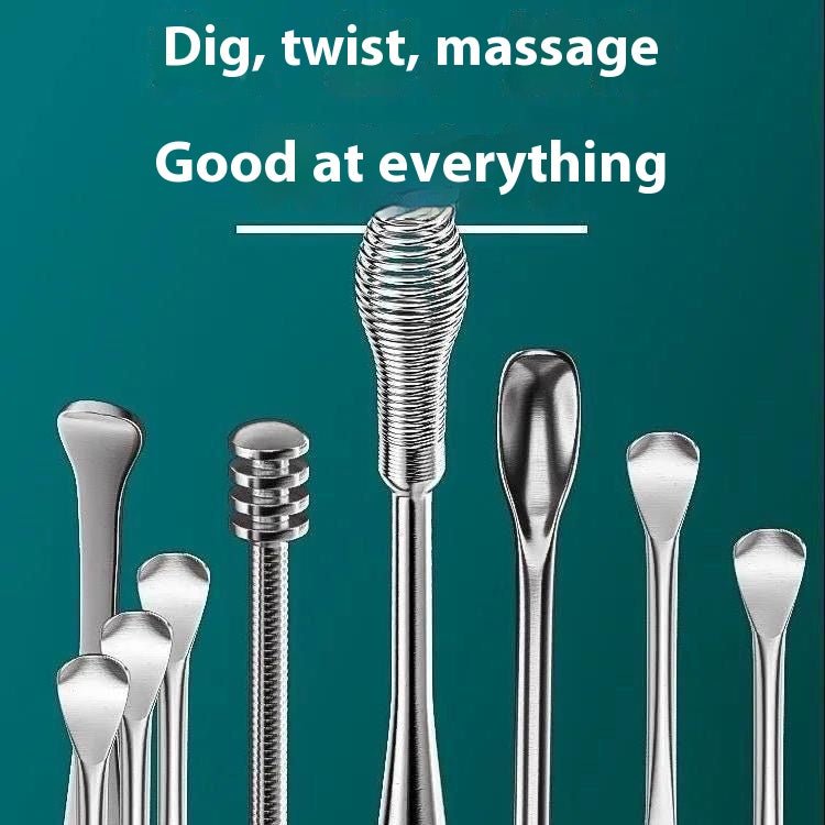 Stainless Steel Ear Pick Set with Keychain Case - Zambeel