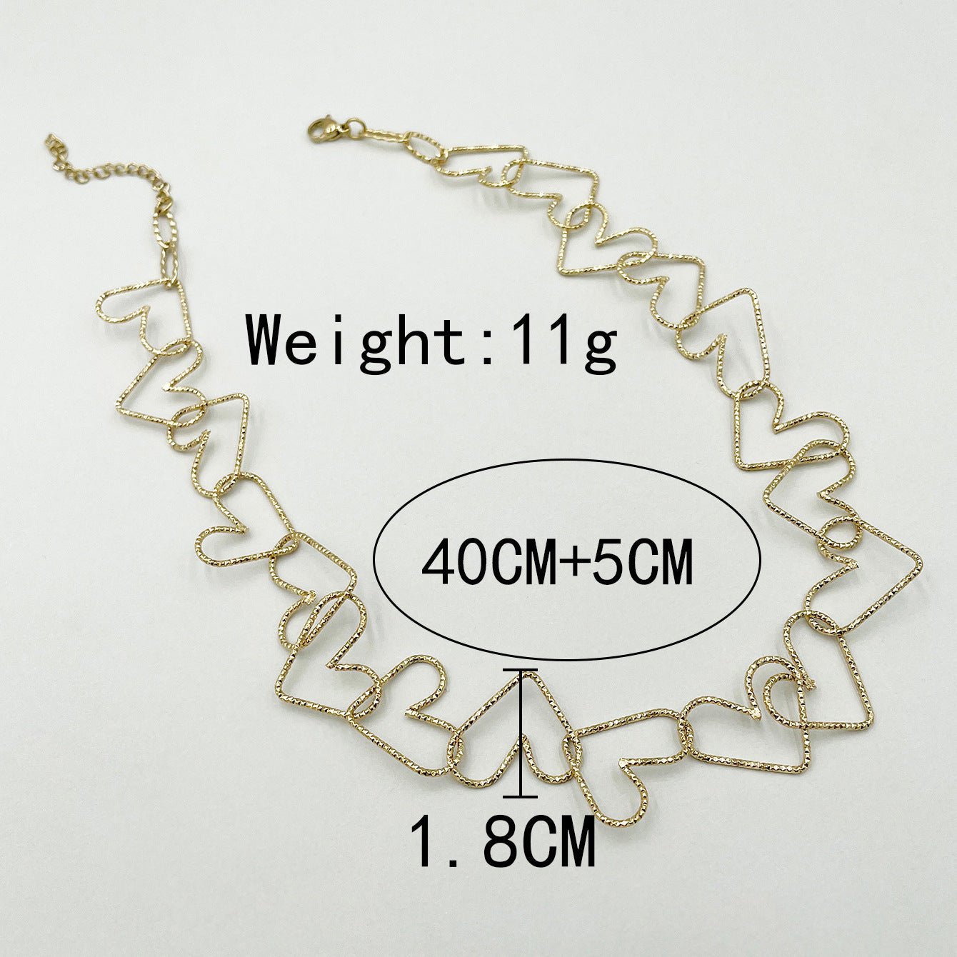 Stainless Steel Electroplating Heart Shape Clavicle Necklace - Zambeel