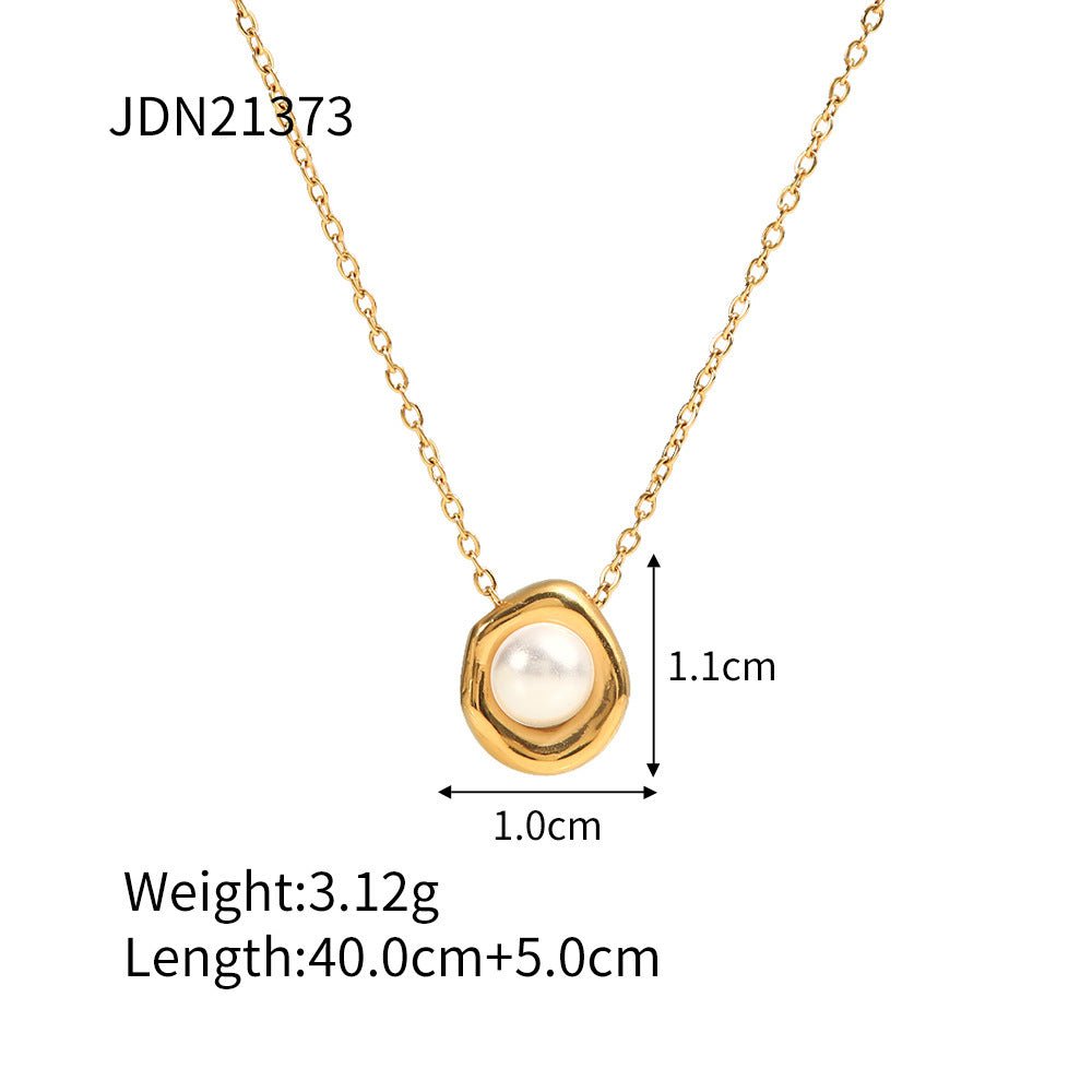 Stainless Steel Pearl Necklace Pendant For Women - Zambeel