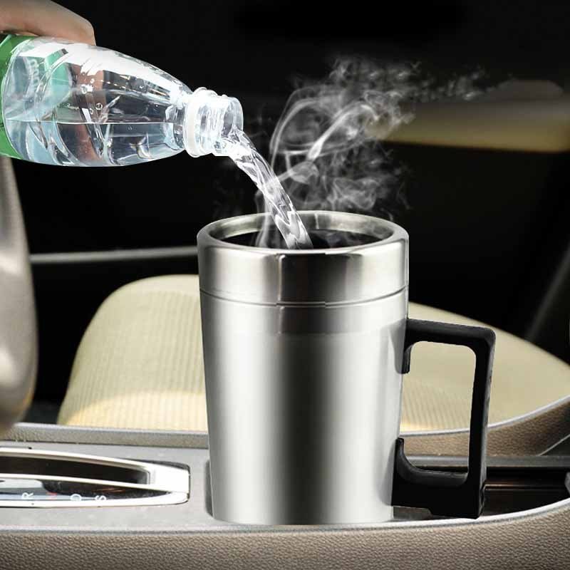 Stainless Steel Vehicle Heating Cup Heat Insulation Electric Car Kettle Camping Travel Kettle Water Coffee Thermal Mug - Zambeel