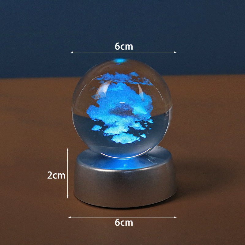 Starry Galaxy Series Crystal Ball Luminous 3D Carved Glass Inside - Zambeel