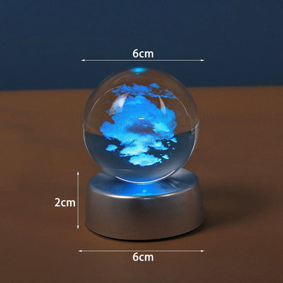 Starry Galaxy Series Crystal Ball Luminous 3D Carved Glass Inside - Zambeel