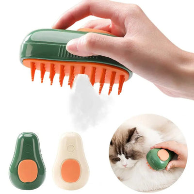 Steamy Cat Brush Cat Dog Grooming Comb Electric Self Cleaning Steam Cat Brush For Massage Avocado Shape Pet Spray Cat Grooming - Zambeel