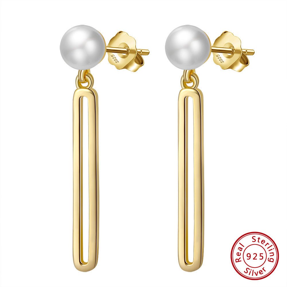 Sterling Silver Earrings Natural Baroque Pearl - Zambeel