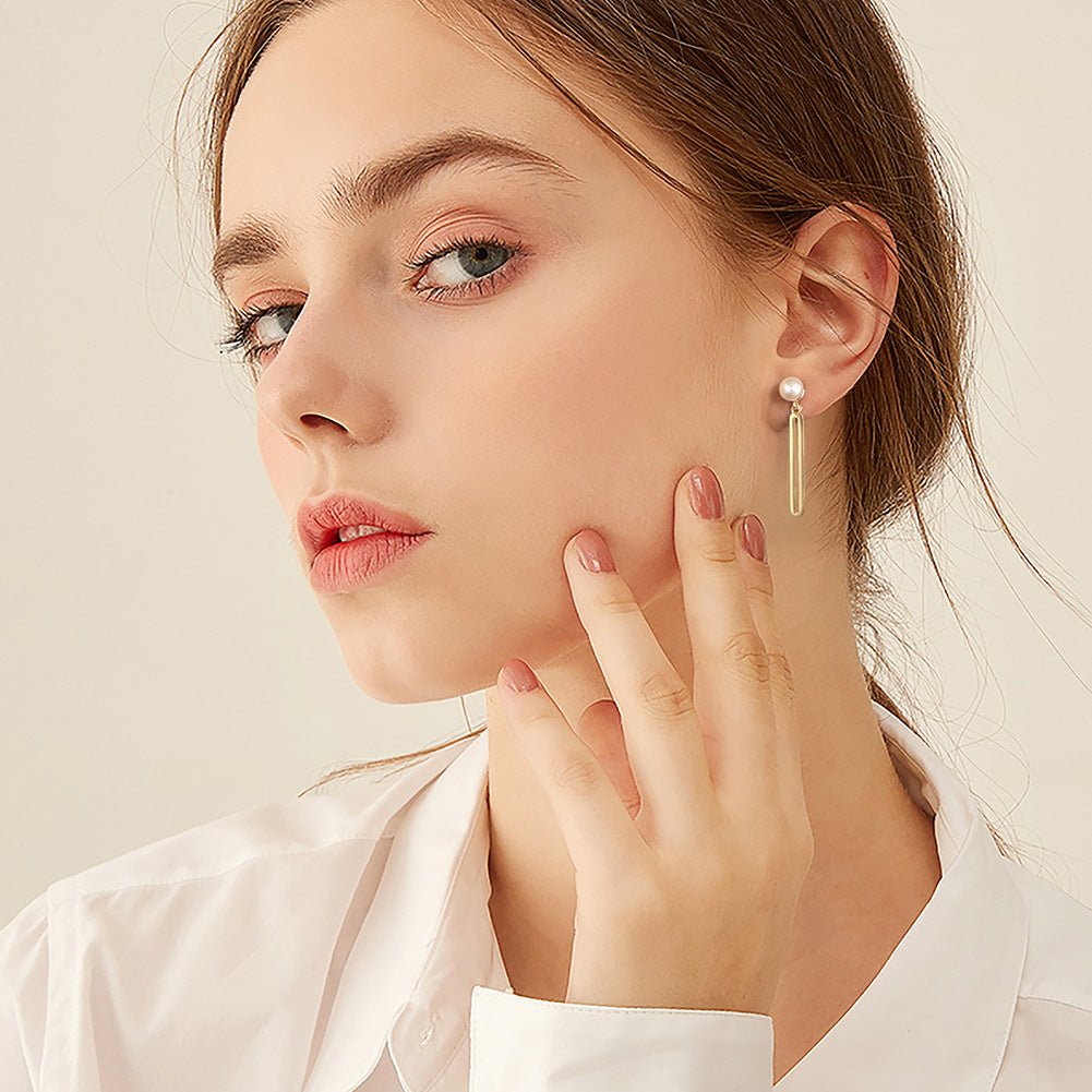 Sterling Silver Earrings Natural Baroque Pearl - Zambeel