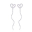 Sterling Silver Hollow Heart Wavy Ear Threads Female Niche Design - Zambeel