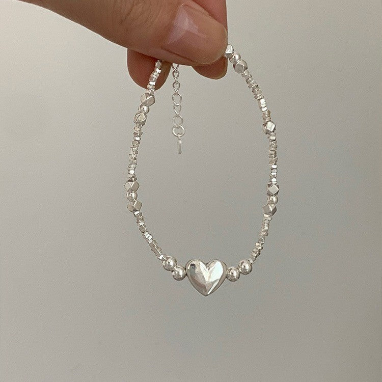 Sterling Silver Small Pieces Of Silver Heart Bracelet Female Niche - Zambeel