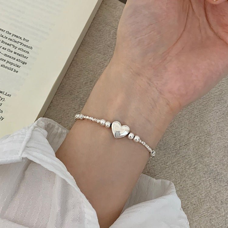 Sterling Silver Small Pieces Of Silver Heart Bracelet Female Niche - Zambeel