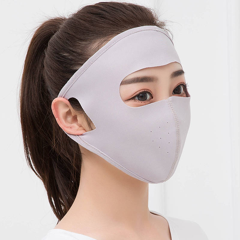 Summer Ice Silk Breathable Mask female Sunscreen Full Face Mask - Zambeel