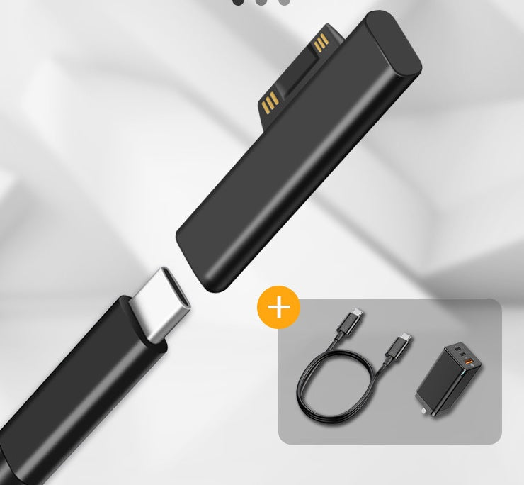 Surface Notebook Charging Adapter Type - C Female To Microsoft Magnetic Suction Head 15V Compatible With 12V Device 3A - Zambeel