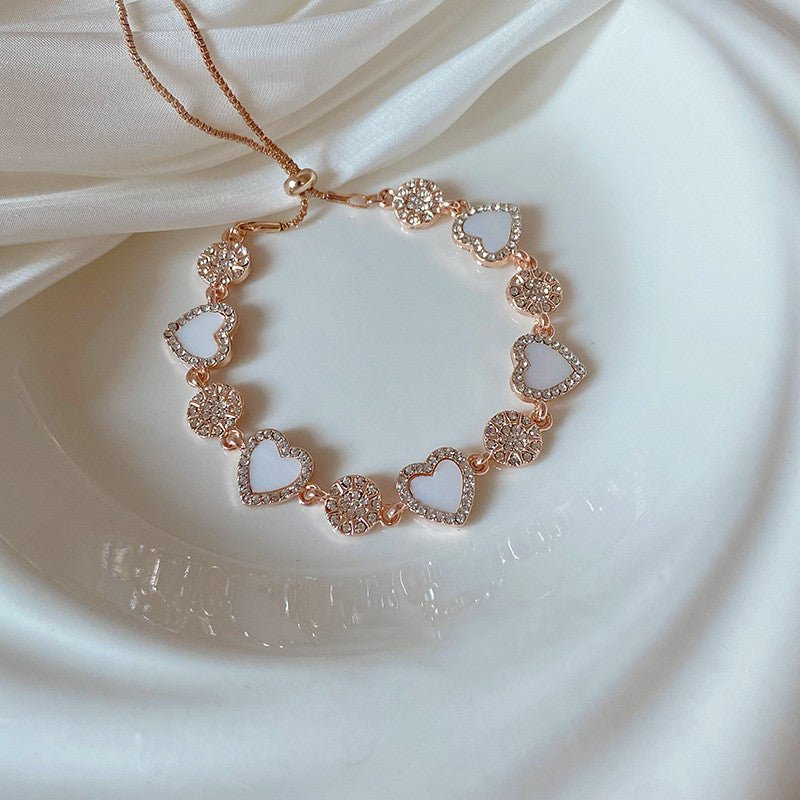Sweet Loving Heart Bracelet Exquisite Pull Design - Zambeel