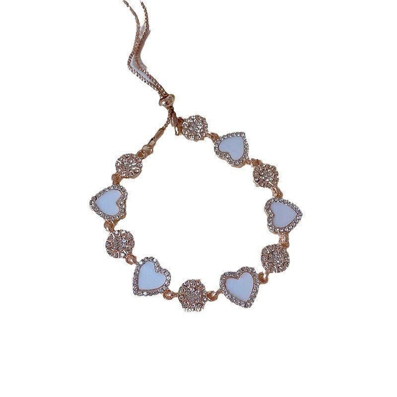 Sweet Loving Heart Bracelet Exquisite Pull Design - Zambeel