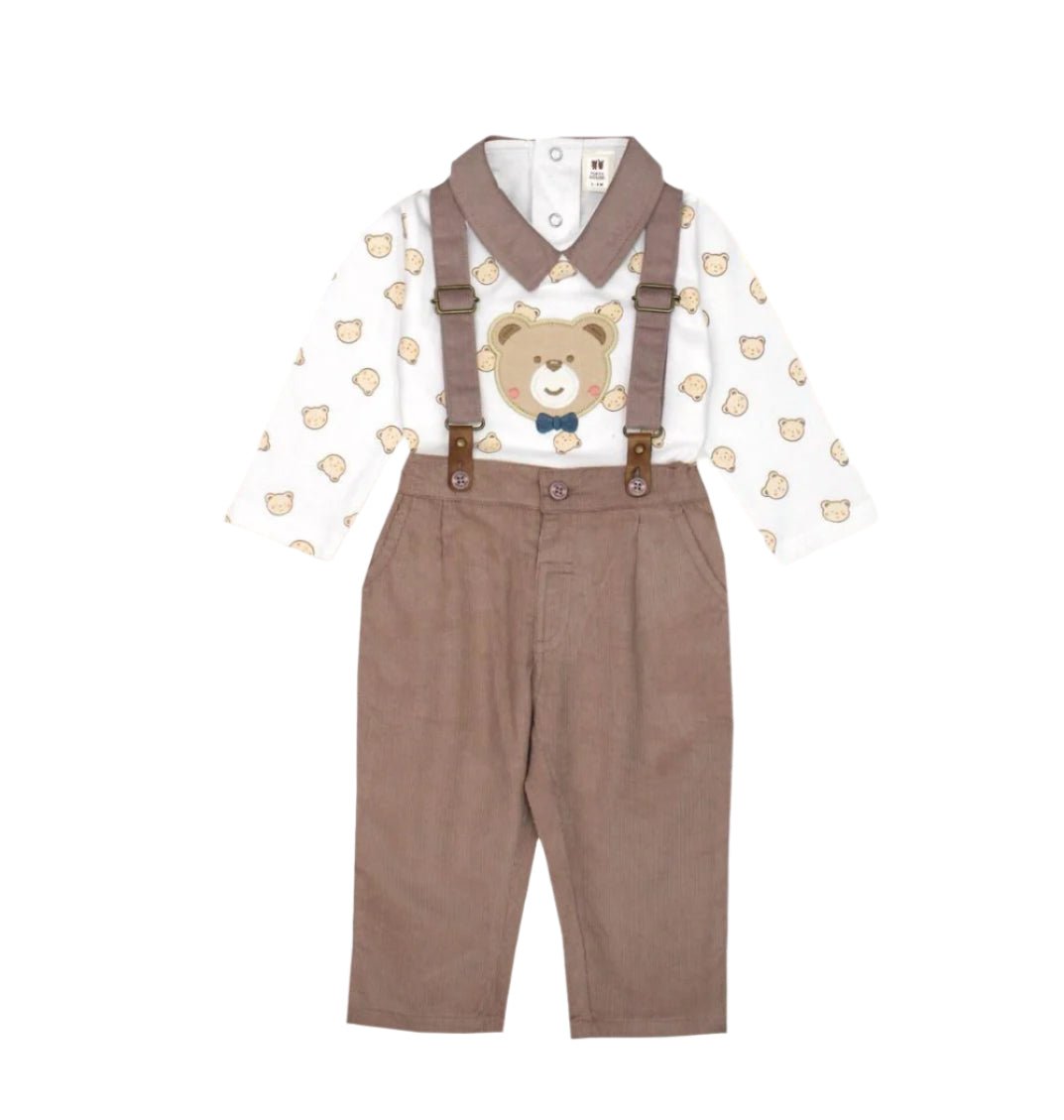 Teddy Bear Suspenders Suit - Zambeel