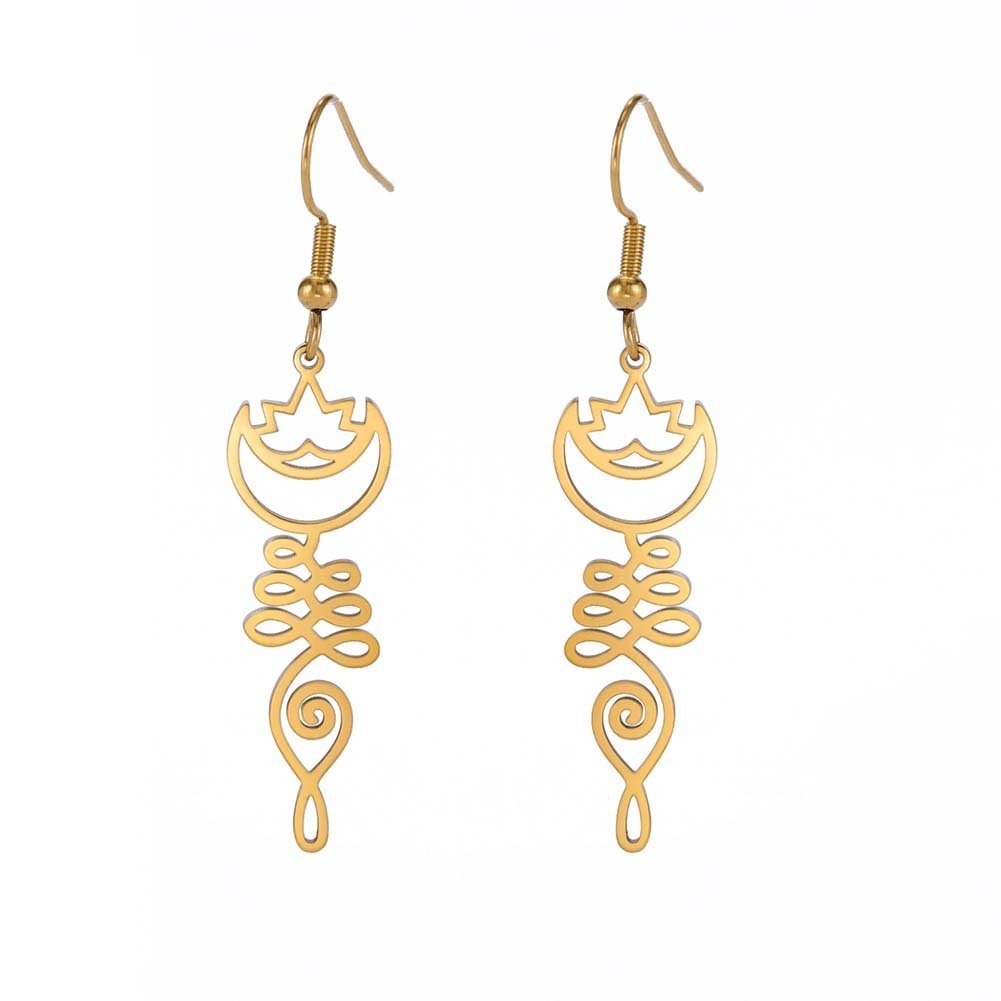 Temperament Wild Simple Moon Ring Earrings - Zambeel