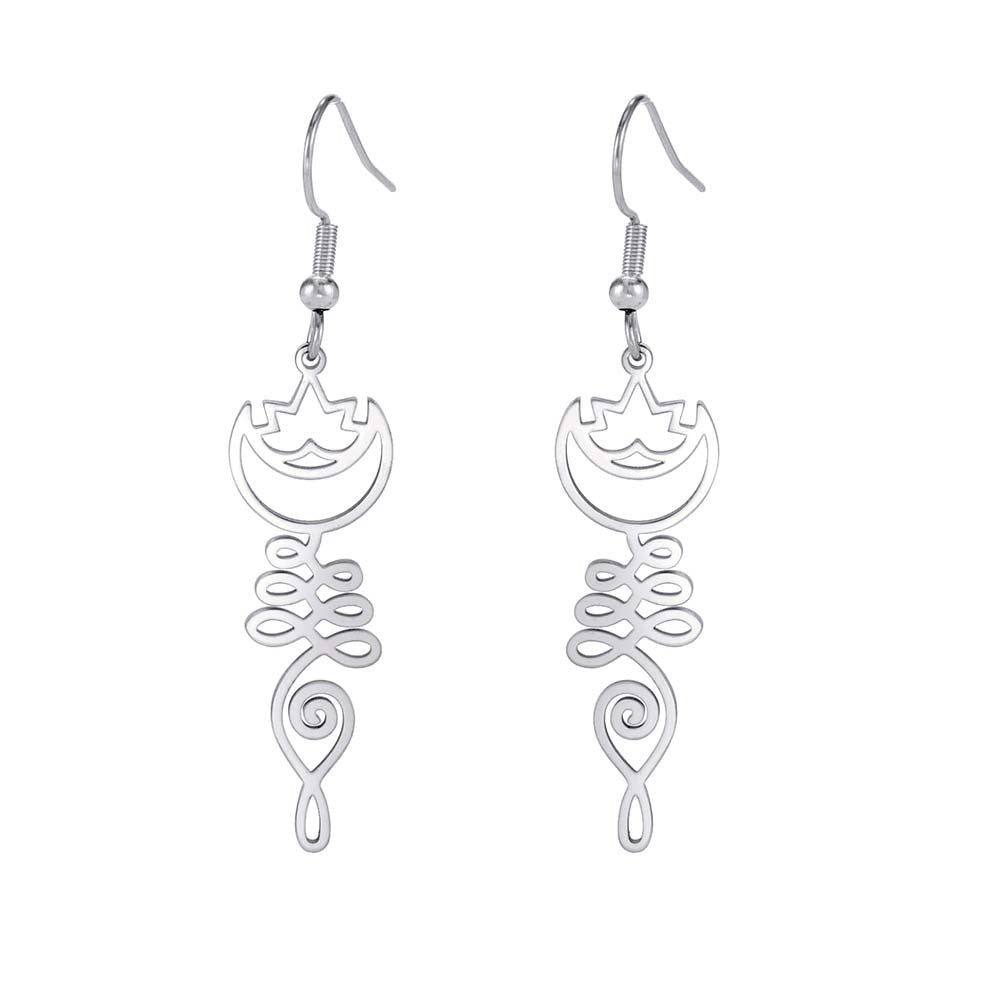 Temperament Wild Simple Moon Ring Earrings - Zambeel