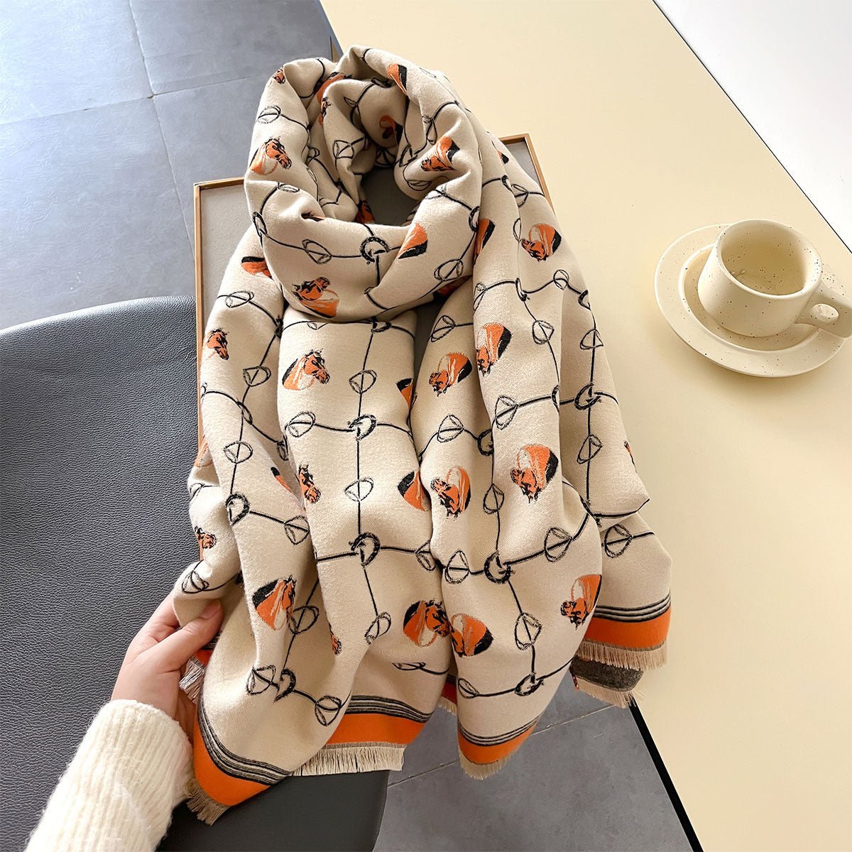 Thick Cashmere - like Fashion Mid - length Warm Scarf - Zambeel