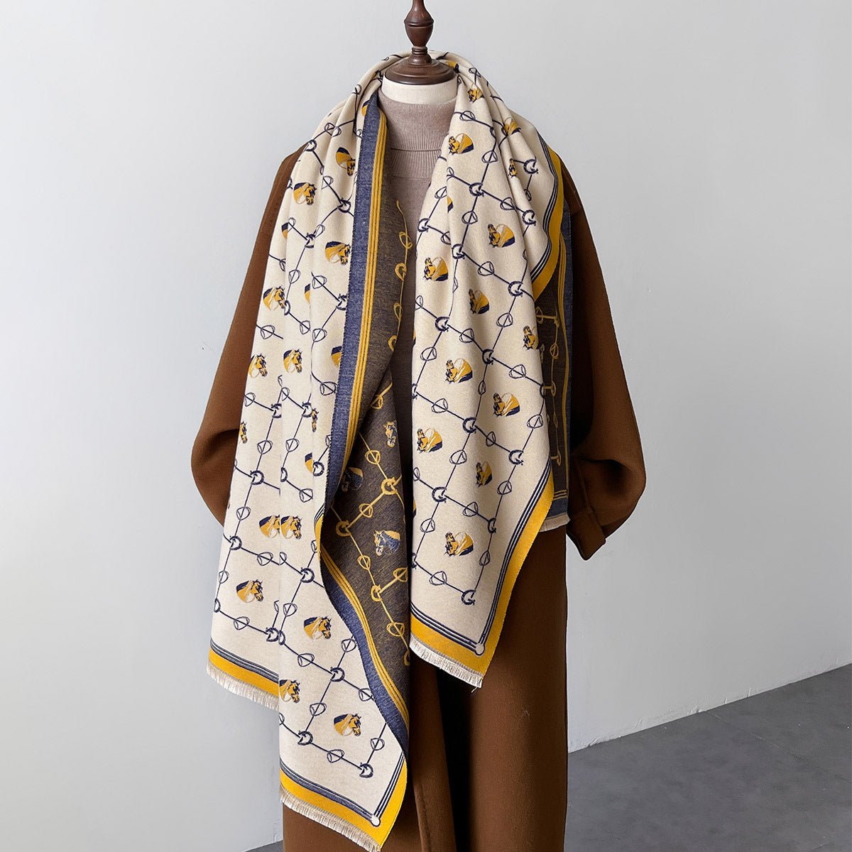 Thick Cashmere - like Fashion Mid - length Warm Scarf - Zambeel